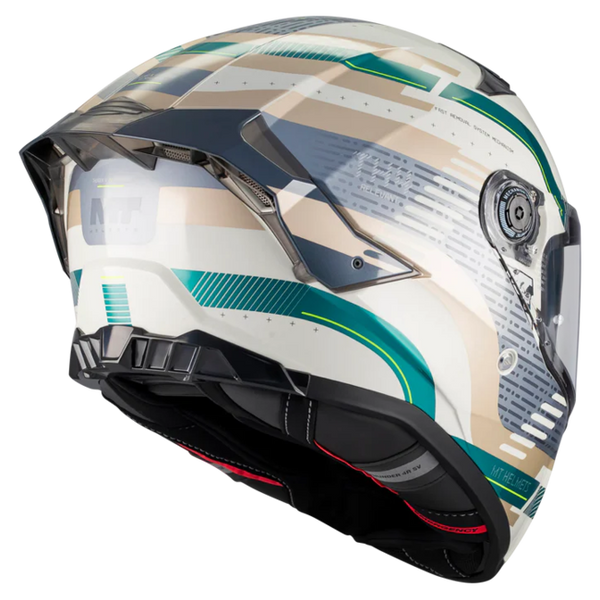 MT-Helmets Thunder 4 R SV Revelant C6 Full-Face Helmet – Gloss Green – rear three-quarter view