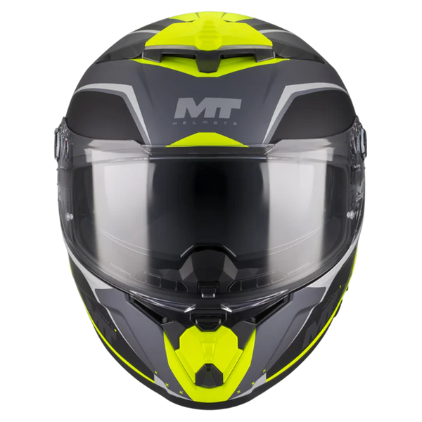 MT-Helmets Thunder 4 R SV Wind Tunnel B3 Full-Face Helmet – Matt Neon Yellow – front view