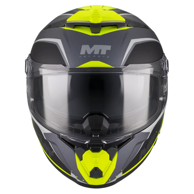 MT-Helmets Thunder 4 R SV Wind Tunnel B3 Full-Face Helmet – Matt Neon Yellow – front view