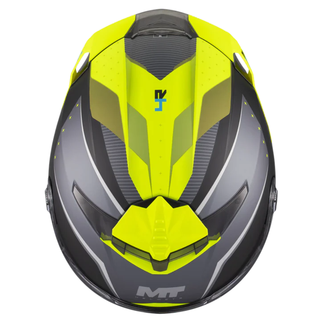 MT-Helmets Thunder 4 R SV Wind Tunnel B3 Full-Face Helmet – Matt Neon Yellow – top view