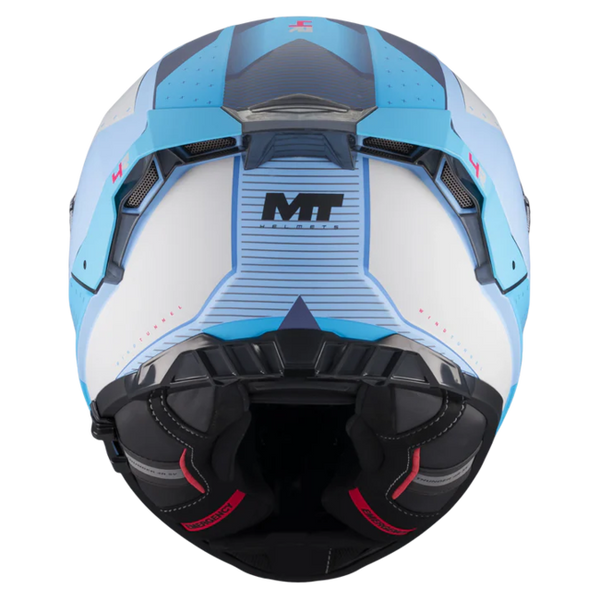 MT-Helmets Thunder 4 R SV Wind Tunnel C7 Full-Face Helmet – Matt Light Blue – rear view