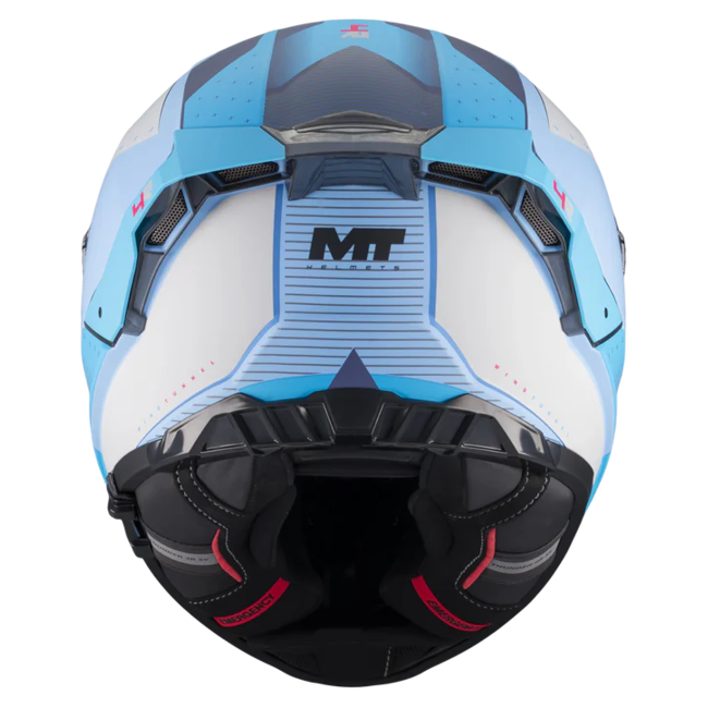 MT-Helmets Thunder 4 R SV Wind Tunnel C7 Full-Face Helmet – Matt Light Blue – rear view