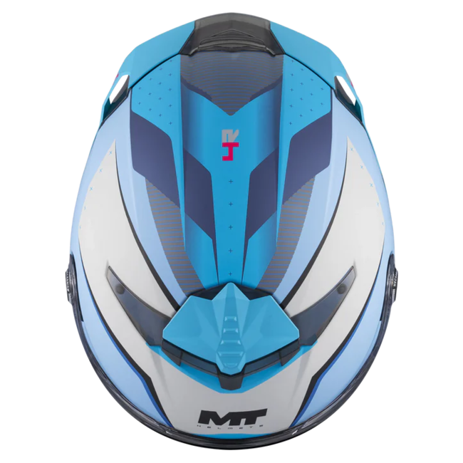 MT-Helmets Thunder 4 R SV Wind Tunnel C7 Full-Face Helmet – Matt Light Blue – top view
