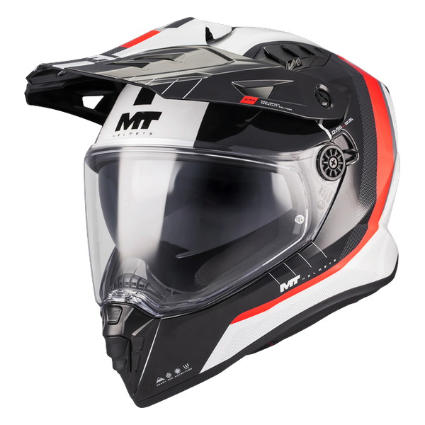 MT-Helmets Track SV Nomad A15 Adventure Helmet – Gloss Red – front three-quarter view