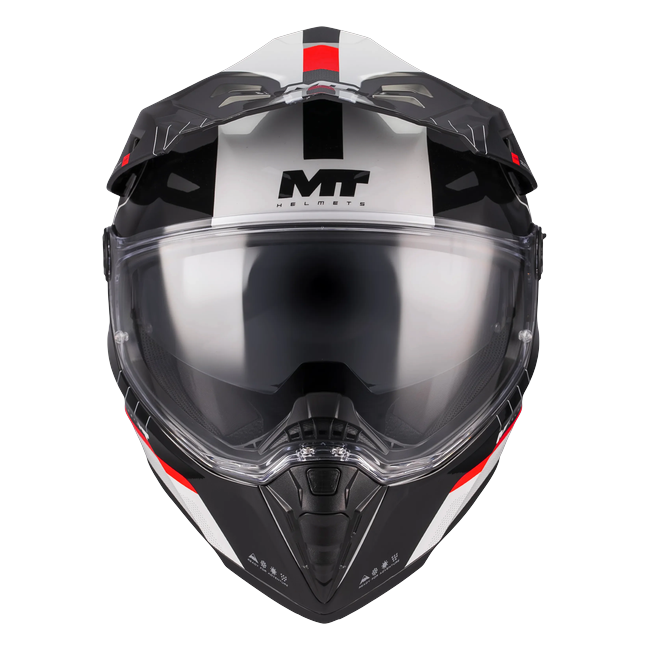 MT-Helmets Track SV Nomad A15 Adventure Helmet – Gloss Red – front view