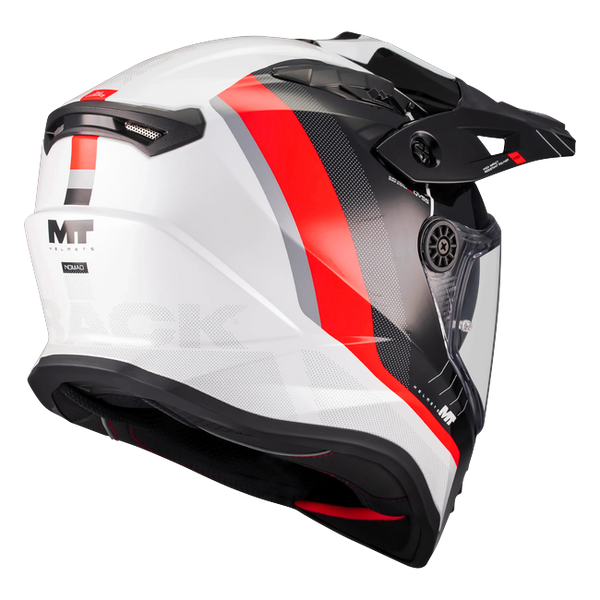 MT-Helmets Track SV Nomad A15 Adventure Helmet – Gloss Red – rear three-quarter view
