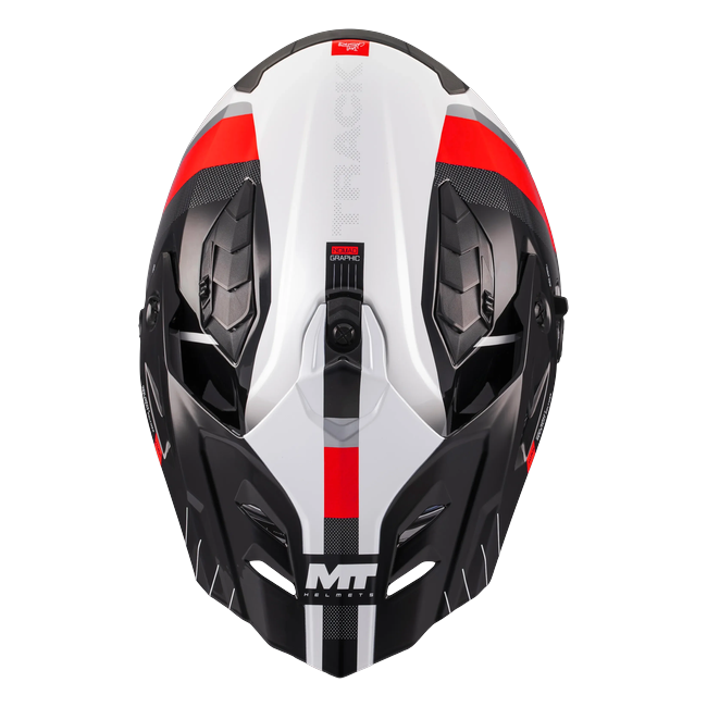 MT-Helmets Track SV Nomad A15 Adventure Helmet – Gloss Red – top view