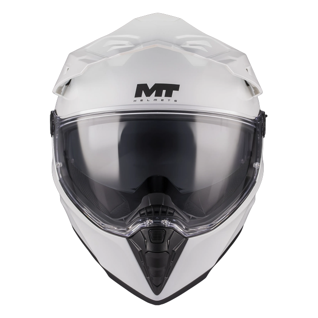 MT-Helmets Track SV Pure A0 Adventure Helmet – Gloss White – front view