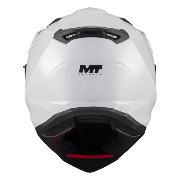 MT-Helmets Track SV Pure A0 Adventure Helmet – Gloss White – rear view