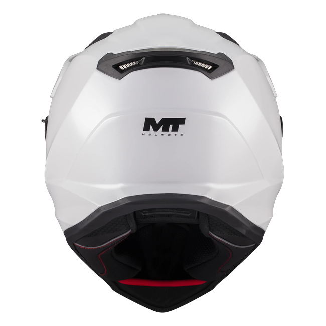 MT-Helmets Track SV Pure A0 Adventure Helmet – Gloss White – rear view