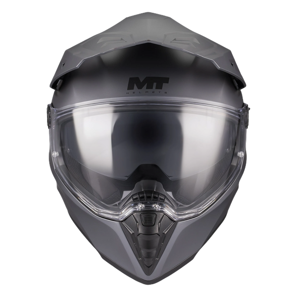 MT-Helmets Track SV Pure A2 Adventure Helmet – Matt Grey – front view