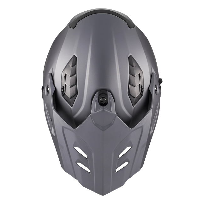 MT-Helmets Track SV Pure A2 Adventure Helmet – Matt Grey – top view