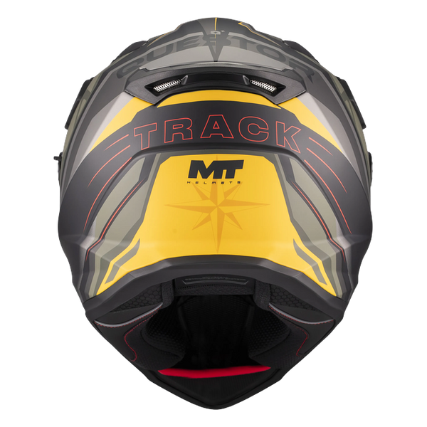 MT-Helmets Track SV Questor B6 Adventure Helmet – Matt Green – rear view