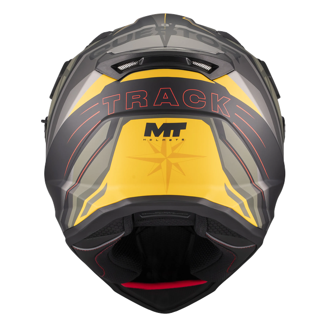 MT-Helmets Track SV Questor B6 Adventure Helmet – Matt Green – rear view