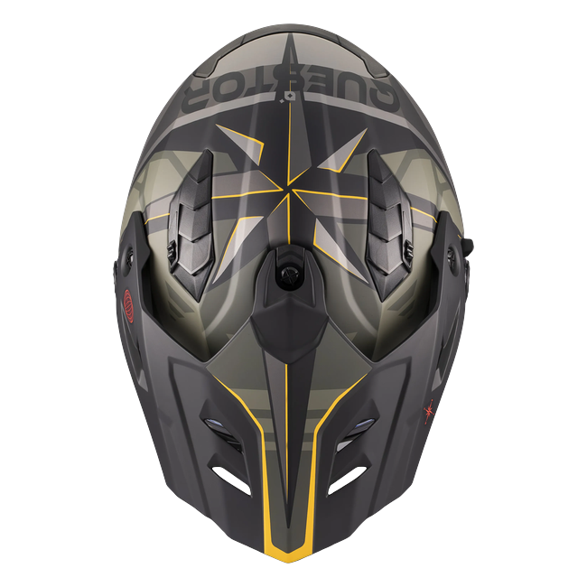 MT-Helmets Track SV Questor B6 Adventure Helmet – Matt Green – top view