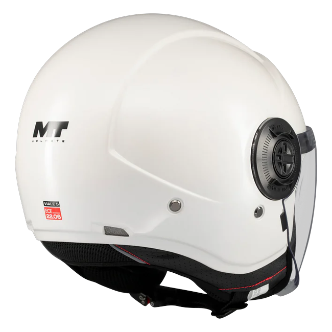 MT-Helmets Viale SV S Pure A0 Jet Helmet – Gloss White – front view
