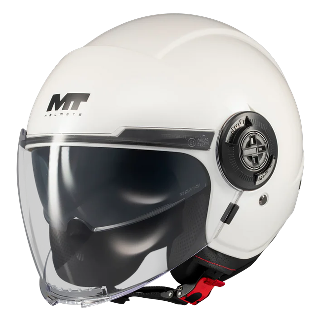 MT-Helmets Viale SV S Pure A0 Jet Helmet – Gloss White – rear three-quarter view