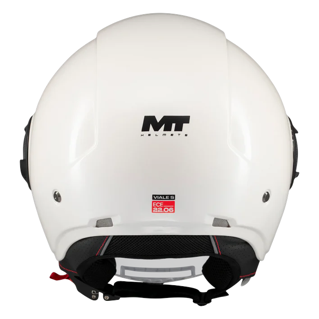 MT-Helmets Viale SV S Pure A0 Jet Helmet – Gloss White – rear view