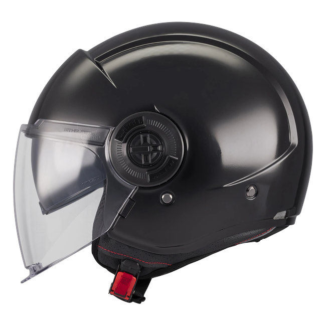 MT-Helmets Viale SV S Pure A1 Jet Helmet – Gloss Black – left side view