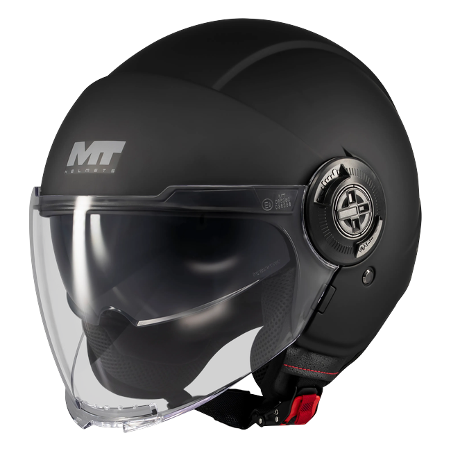 MT-Helmets Viale SV S Pure A1 Jet Helmet – Matt Black – front three-quarter view