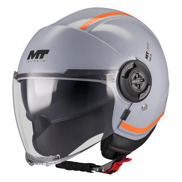 MT-Helmets Viale SV S Tasty C4 Jet Helmet – Gloss Silver – front three-quarter view