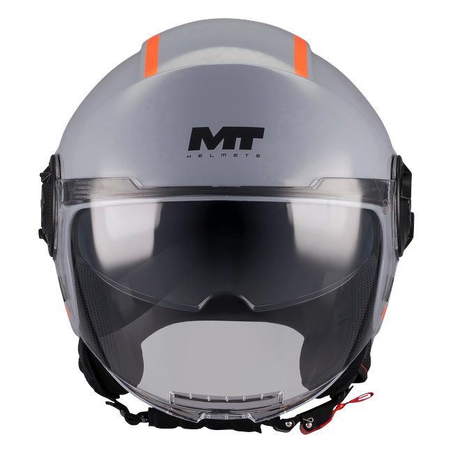 MT-Helmets Viale SV S Tasty C4 Jet Helmet – Gloss Silver – front view