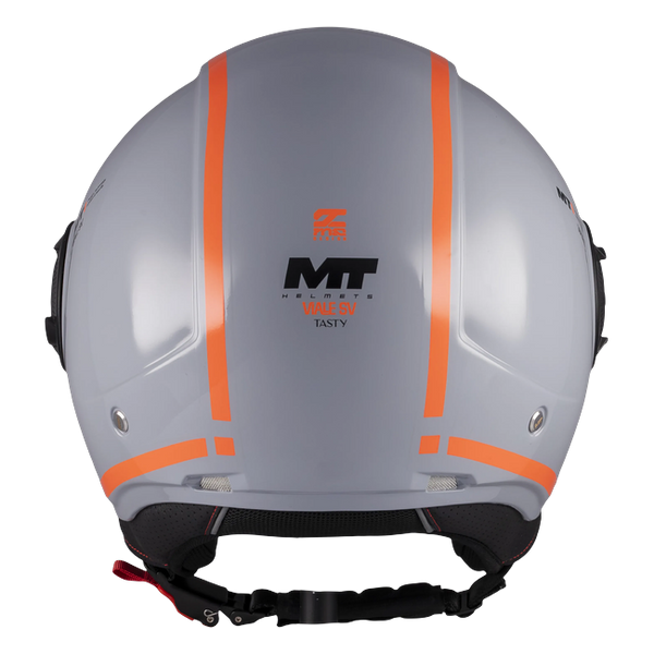 MT-Helmets Viale SV S Tasty C4 Jet Helmet – Gloss Silver – rear view