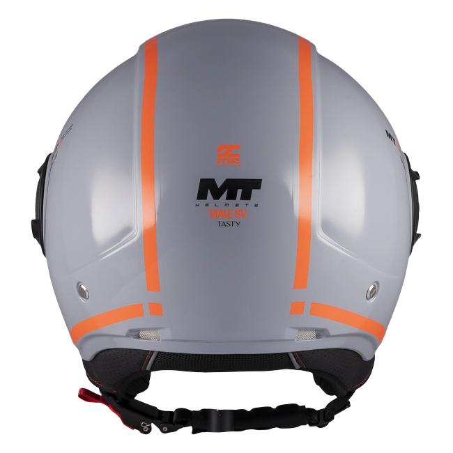 MT-Helmets Viale SV S Tasty C4 Jet Helmet – Gloss Silver – rear view