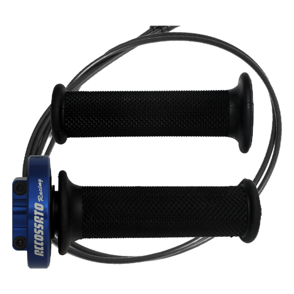 Accossato quick throttle MY002 for Aprilia RSV4, grip colour black, cap colour blue