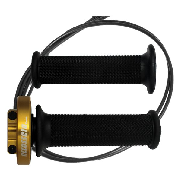 Accossato quick throttle MY002 for Yamaha R6, grip colour black, cap colour gold