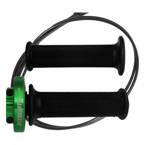 Accossato quick throttle MY002 for Yamaha R6, grip colour black, cap colour green