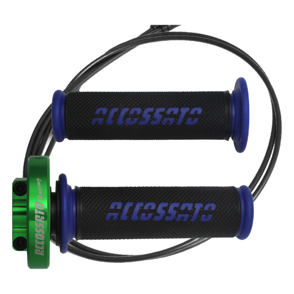 Accossato quick throttle MY008 for Aprilia RSV4 RF, grip colour blue, cap colour green
