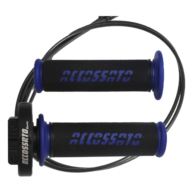 Accossato quick throttle MY008 for Yamaha R6, grip colour blue, cap colour black