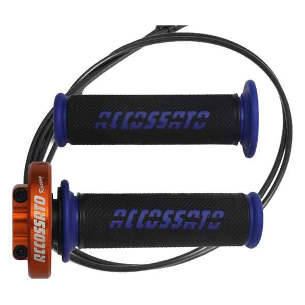Accossato quick throttle MY008 for Yamaha R6, grip colour blue, cap colour orange