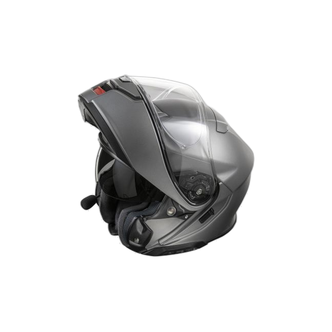 Shoei Neotec 3 Matt Deep Grey – with the chin bar open