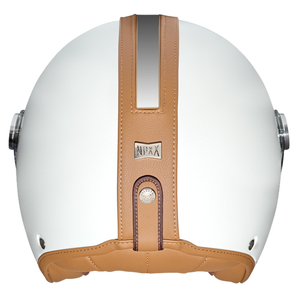 Nexx X.G30 Groovy White Camel Jet Helmet – rear view