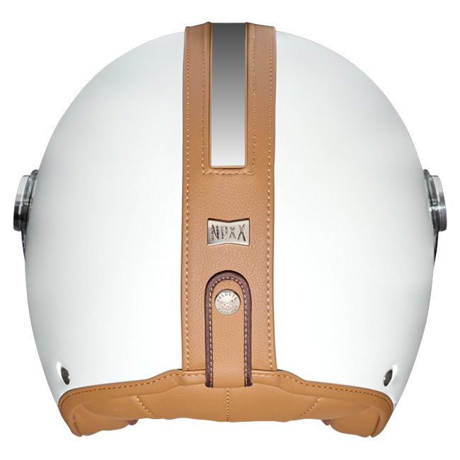 Nexx X.G30 Groovy White Camel Jet Helmet – rear view