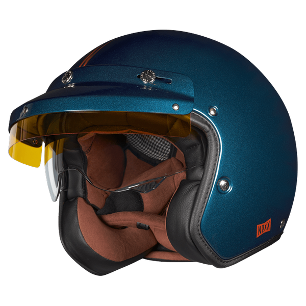 Nexx X.G30 Lagoon Blue Copper Jet Helmet – front three-quarter view