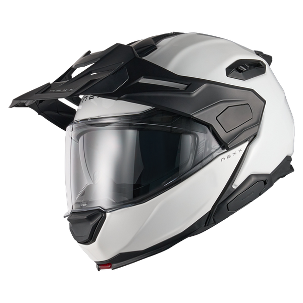Nexx X.LIFECOUNTRY Plain White Adventure Flip-Up Helmet – front three-quarter view