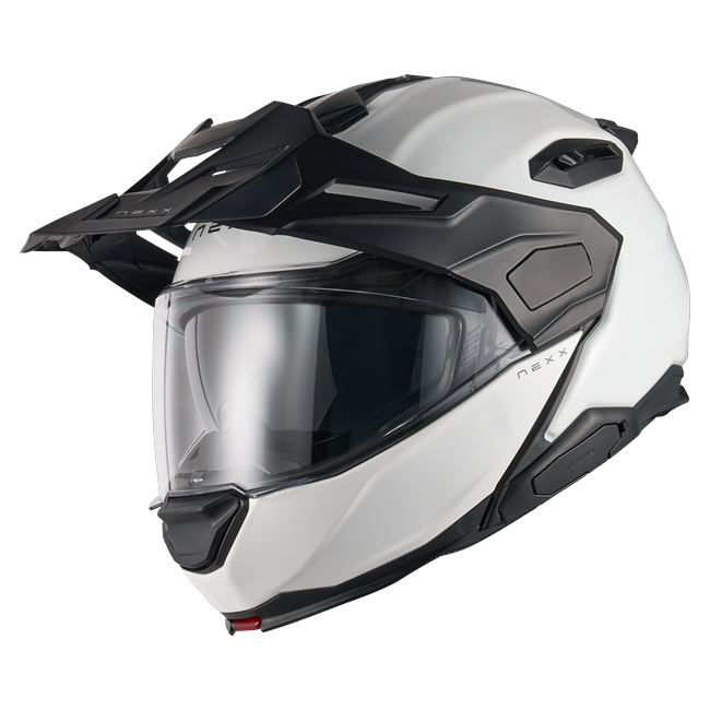 Nexx X.LIFECOUNTRY Plain White Adventure Flip-Up Helmet – front three-quarter view