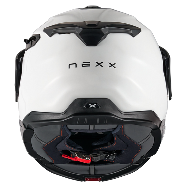 Nexx X.LIFECOUNTRY Plain White Adventure Flip-Up Helmet – rear view