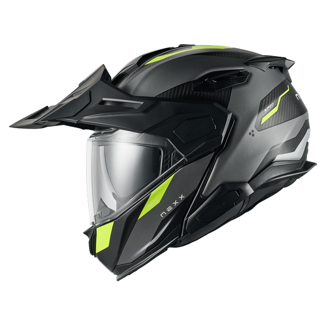 Nexx X.LIFECOUNTRY Terra Grey Neon Adventure Flip-Up Helmet – side view