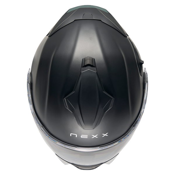 Nexx X.LIFETOUR Plain Black Touring Flip-Up Helmet – top view