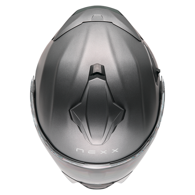 Nexx X.LIFETOUR Plain Titanium Touring Flip-Up Helmet – top view