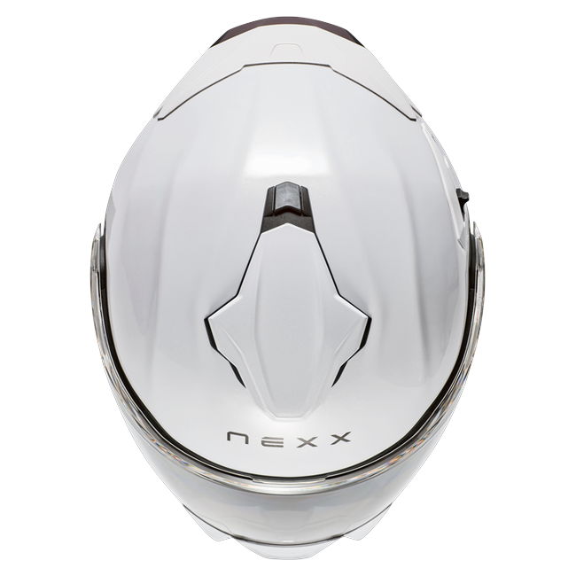 Nexx X.LIFETOUR Plain White Touring Flip-Up Helmet – top view