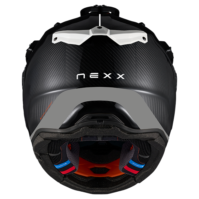 Nexx X.RALLY FIM Racing #2 Carbon White Adventure Helmet – rear view