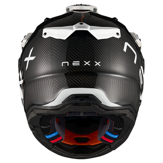 Nexx X.RALLY Gravix Carbon White Adventure Helmet – rear view