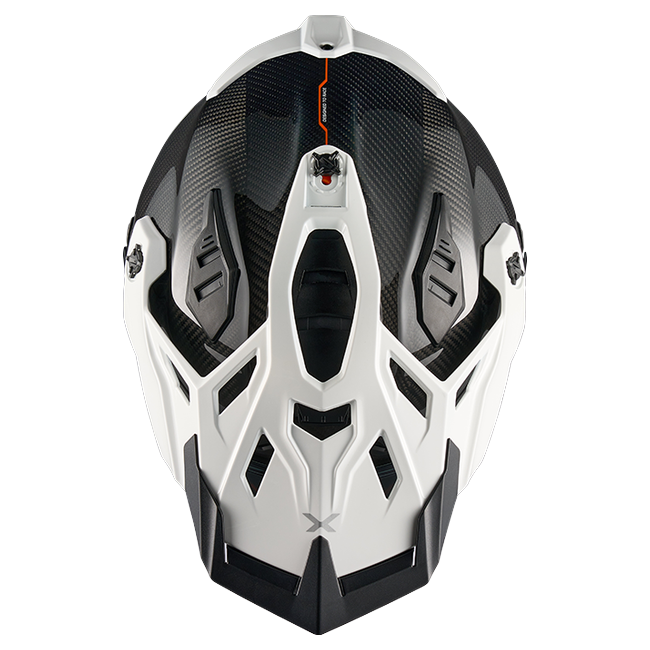 Nexx X.RALLY Gravix Carbon White Adventure Helmet – top view