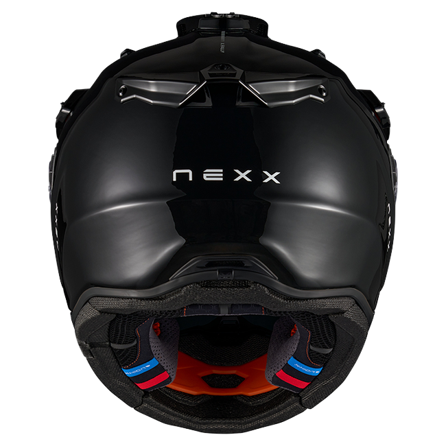 Nexx X.RALLY Plain Black Adventure Helmet – rear view
