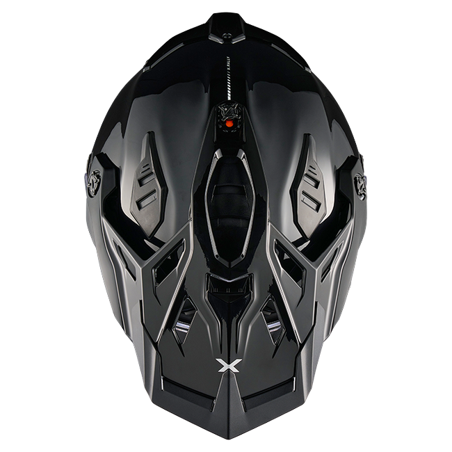 Nexx X.RALLY Plain Black Adventure Helmet – top view